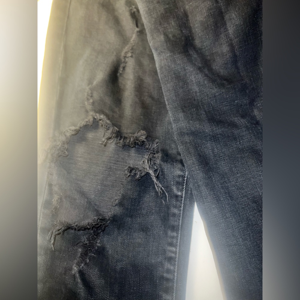 Black Ripped Purple Jeans